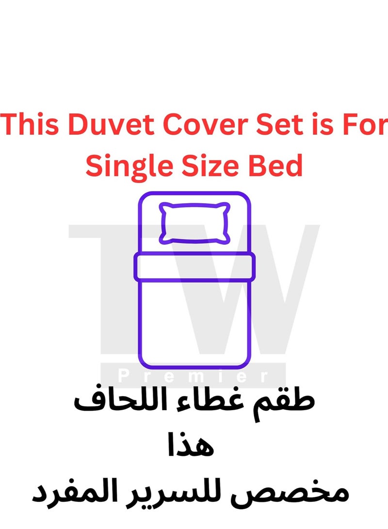 TW Premier Hotel Duvet Cover Single Size Stripe 4 Pcs Set - 1 Duvet Cover 160x220cm (Without Filling), 1 Fitted Sheet 120x200+30cm, 2 Oxford Pillow Cases 48x74+5cm, Super Soft Quilt Cover - Image 2