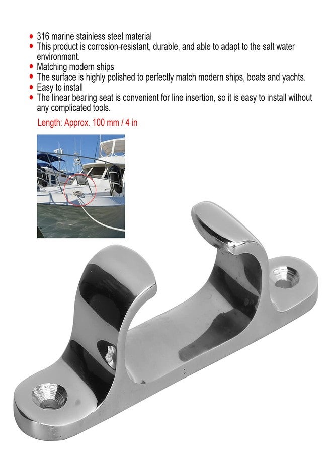 Aramox Marine Straight Bow Chock Cleat Line Chock, 100mm Mooring Cleat Stainless Steel 316 for Ship Yacht Horn Cable Marine Hardware Assembly - Image 5