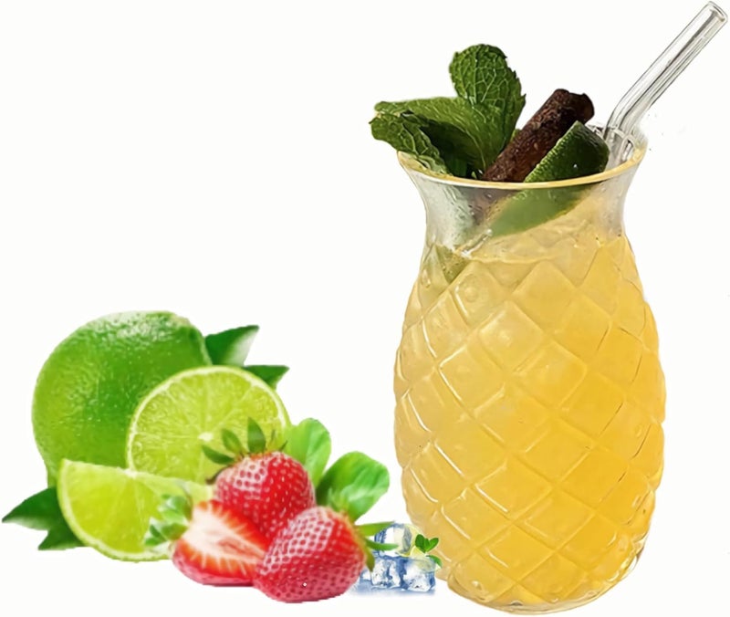 GLASSWARE PineappleShaped Glasses Elegant Crystal Clear for Serving Juices Cocktails and Beverages Ideal for Parties Gatherings and Home Bars 400 MLPack of 3 - Image 2