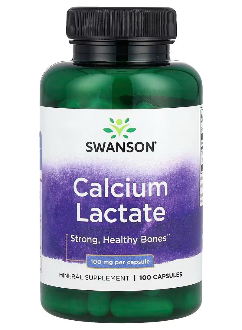 Swanson, Calcium Lactate, 100 mg , 100 Capsules