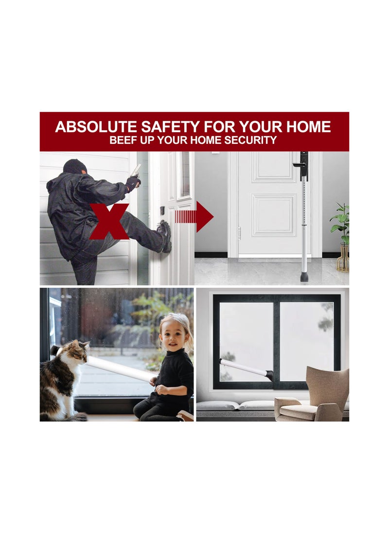 SYOSI - Door Security Bar, Sliding Patio Door Security Bar, Heavy Duty Security Door Stoppers Adjustable Door Jammer Security Bar for Home, Hotel Room, Removable Security Jammer Bar, Travel (1 Pack, White) - Image 1