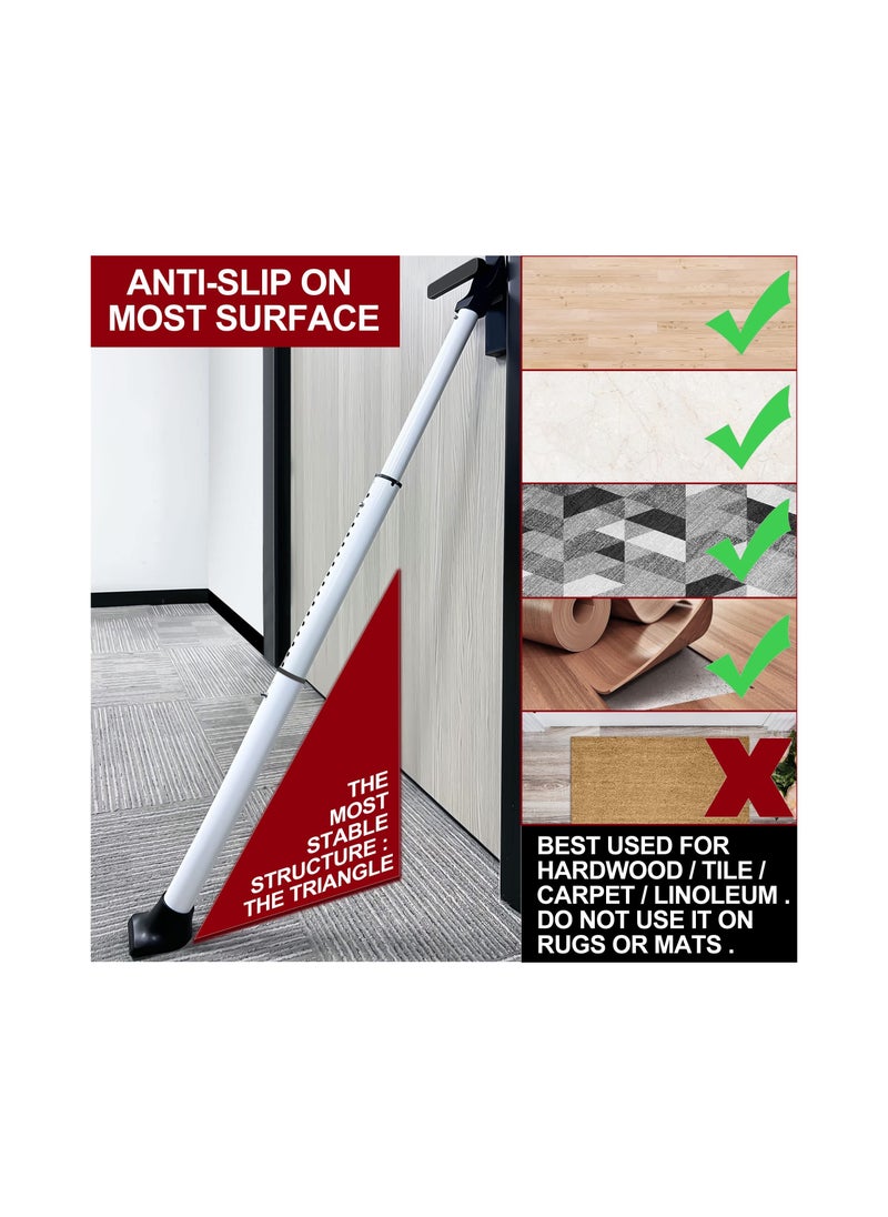 SYOSI - Door Security Bar, Sliding Patio Door Security Bar, Heavy Duty Security Door Stoppers Adjustable Door Jammer Security Bar for Home, Hotel Room, Removable Security Jammer Bar, Travel (1 Pack, White) - Image 1