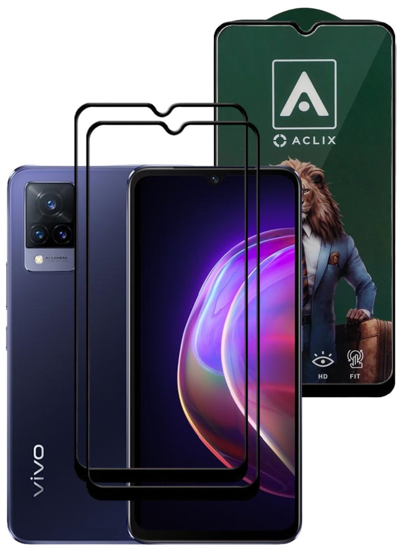 ACLIX 2 Pieces Antistatic ESD Dustproof Premium Quality High Definition Tempered Glass Screen Protector Designed For vivo V21 - Image 1