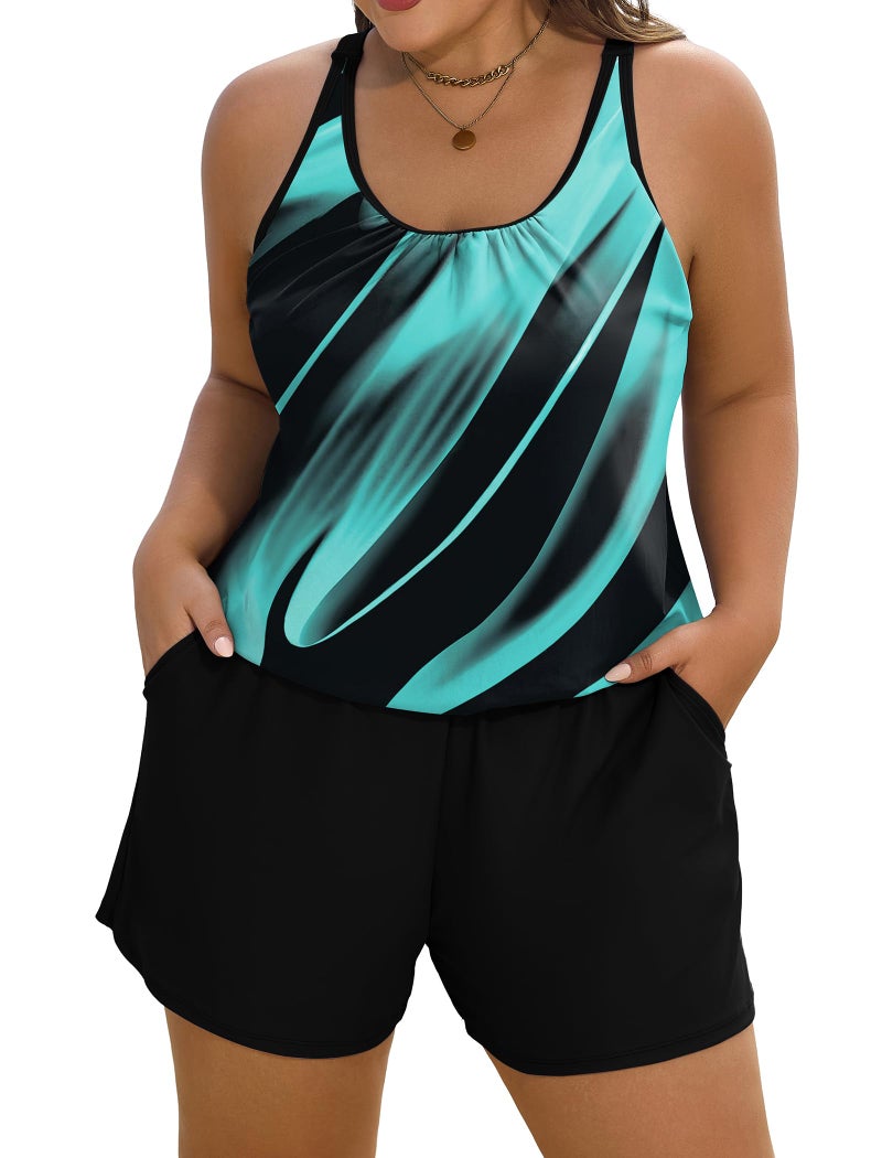 Arolina Swim Romper Swimsuits for Women Plus Size One Piece Modest Bathing Suit with Pockets Swimwear - Image 1