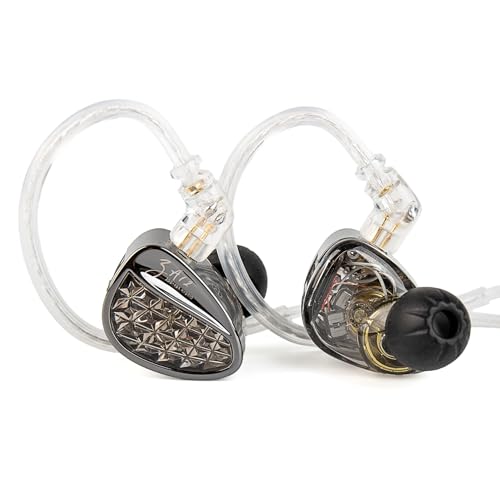 Kinboofi KZ ZA12 in Ear Monitor, 2DD+4BA Hybrid Wired Earbuds, KZ in Ear Monitor with 4-Level Tuning Switch Gaming Earbuds,Silver-Plated IEM Cable for Audiophile (No Microphone, Matte Black) - Image 1