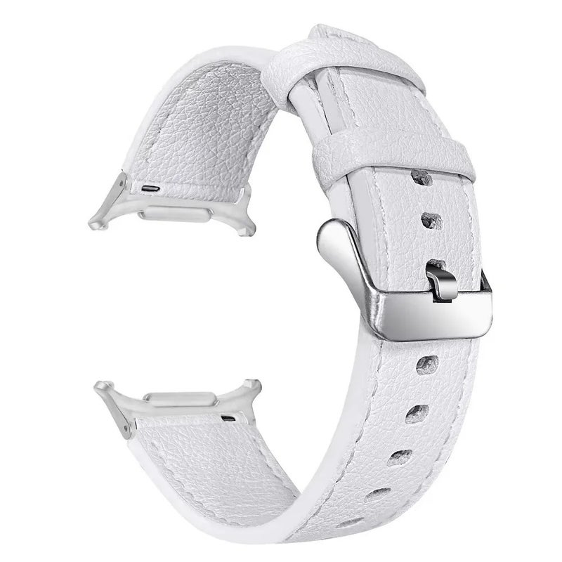 Bluejw Genuine Leather Watch Band with Silver Metal Buckle – Replacement Strap for Samsung Galaxy Watch Ultra 47mm, Durable Wristband Belt - Image 1