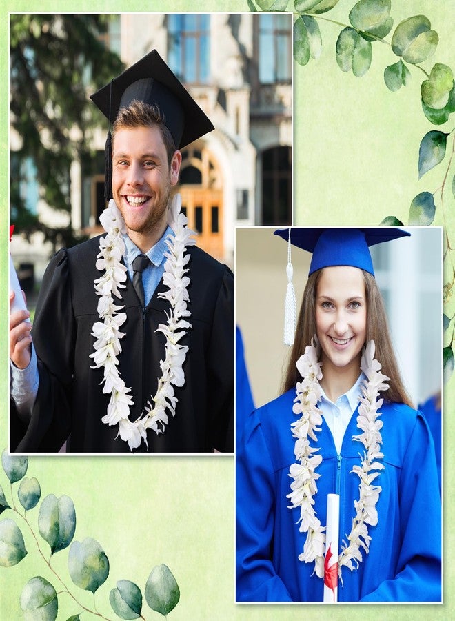 Daifunli Orchid Lei White Orchid Lei Garland Orchid Petal Flower Leis Neck Loop Flowers Wedding Artificial Lei Hawaiian Luau Flower Lei Artificial Graduation Lei, 3.28ft - Image 5