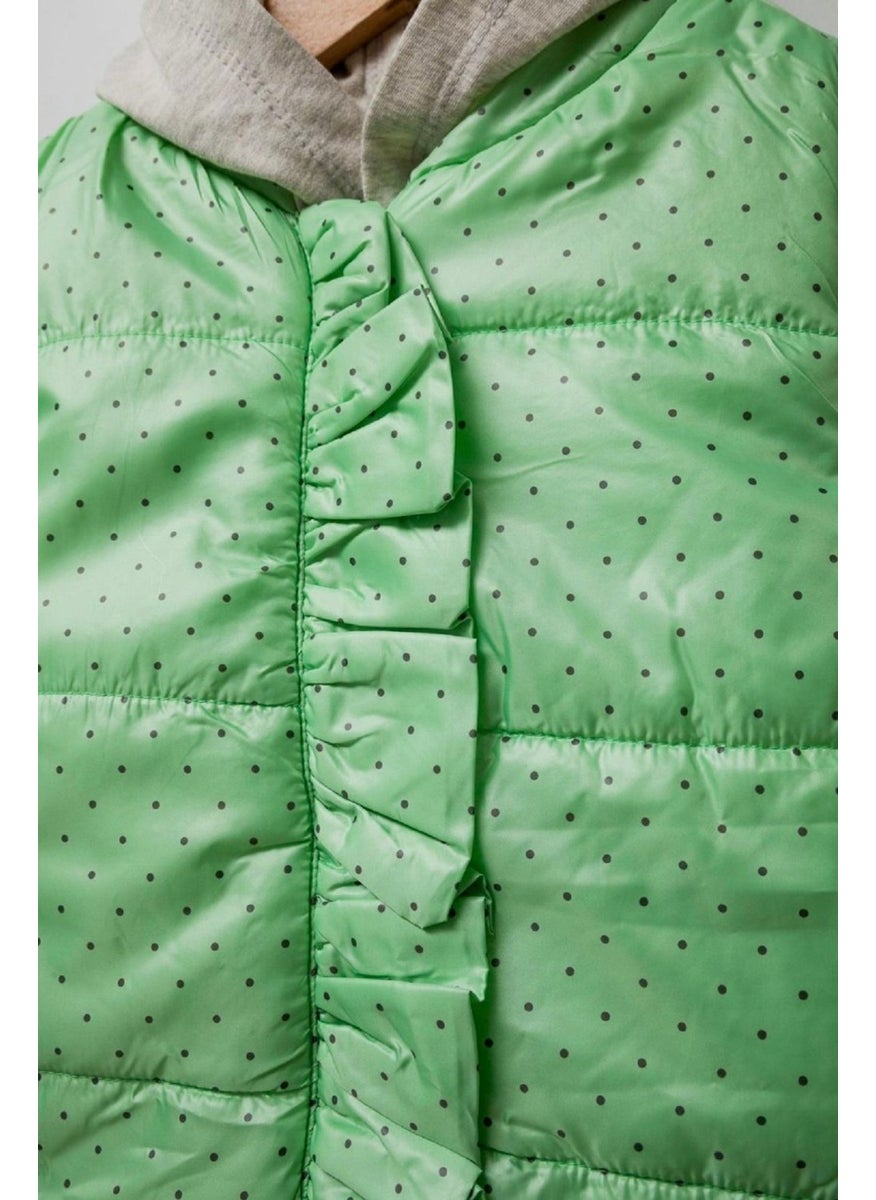 Podium Giyim - Podium Clothing Trend New Season 5/8 Years Old Polka Dot Puffer Vest Hooded 3 Piece Stylish Tracksuit Set - Image 1