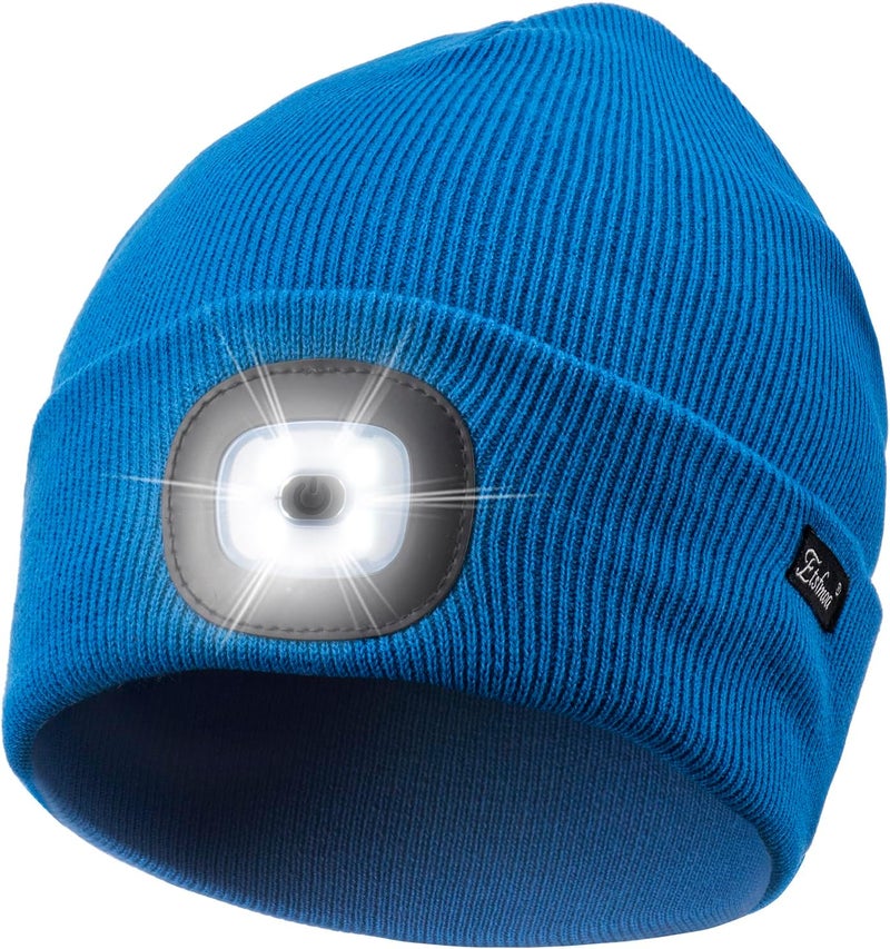 Etsfmoa Store Unisex Beanie with The Light Gifts for Men Dad Father USB Rechargeable Caps - Image 1
