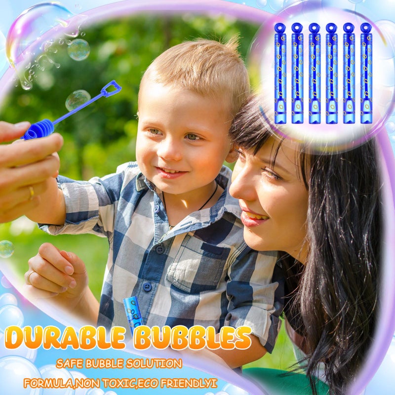 Rotatingpals 32 Pcs Blue with Gold Ring Print Bubble Wands Bubbles Party Favors for Adult Summer Activity Birthday Gifts Carnival Goody Bag Stuffers Wedding Supplies - Image 5