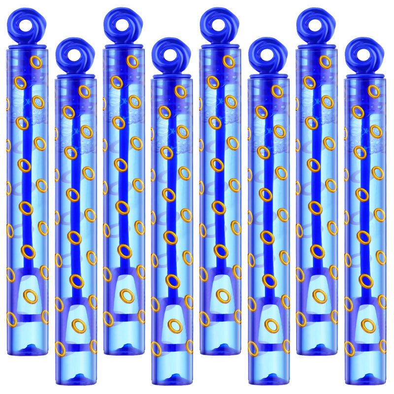 Rotatingpals 32 Pcs Blue with Gold Ring Print Bubble Wands Bubbles Party Favors for Adult Summer Activity Birthday Gifts Carnival Goody Bag Stuffers Wedding Supplies - Image 1