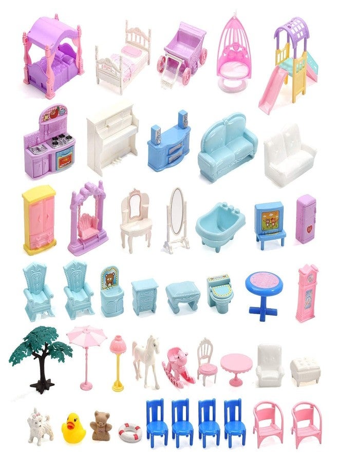 RABJET Dream House DIY Dollhouse Kit Girl Gift Set DIY Assembling Toy Building Luxury Villa Large Size Dream Doll House Furniture Accessories for Kids - Multicolor - Image 3