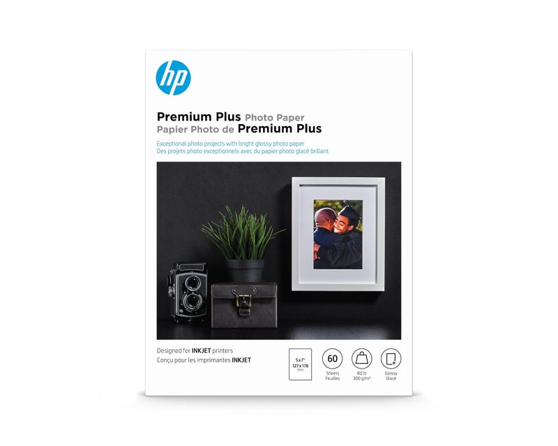 HP ورق صور HP Premium Plus لامع مقاس 5x7 في 60 ورقة (CR669A) - Image 2
