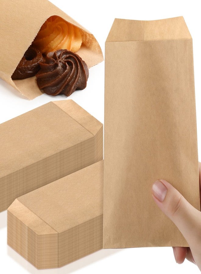 Eersida 500 Pcs 4 x 6 Inch Natural Kraft Paper Treat Bags Flat Favor Gift Bag Silverware Merchandise Envelopes for Bakery Cookies Treats Snack Cookie Popcorn Candy Sandwich Small Gift - Image 1