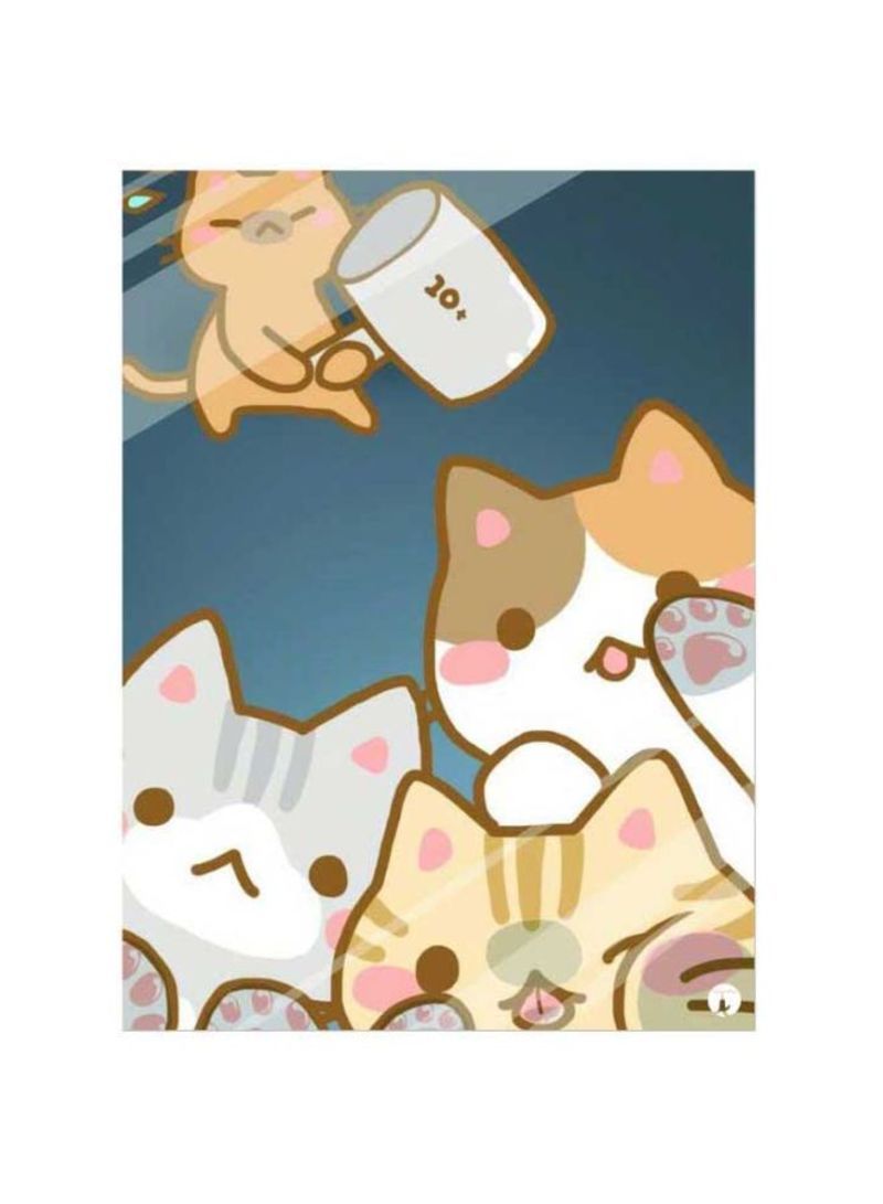 Cats Printed Mousepad Blue/Pink/Yellow
