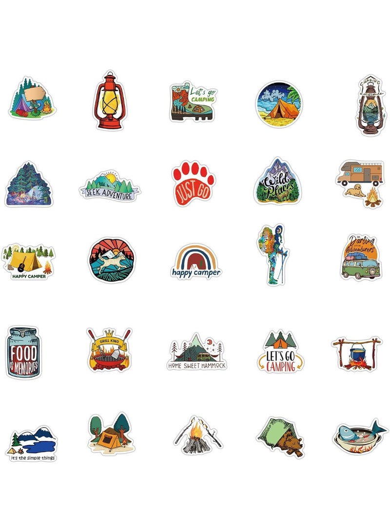 SYOSI Waterproof Camping Stickers, Outdoor Adventure Vinyl Decals for Hiking, Nature & Travel Lover, Durable Scrapbooking Stickers for Water Bottles, Journals, Luggage, Adults/Kids/Teens (50-Piece) - Image 5