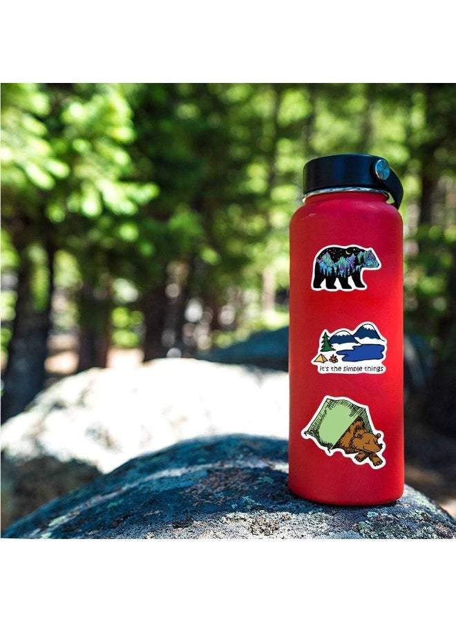 SYOSI Waterproof Camping Stickers, Outdoor Adventure Vinyl Decals for Hiking, Nature & Travel Lover, Durable Scrapbooking Stickers for Water Bottles, Journals, Luggage, Adults/Kids/Teens (50-Piece) - Image 3