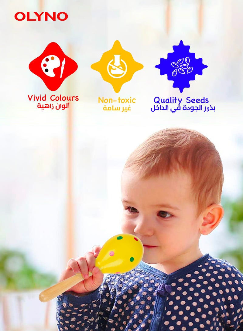 أولينو خشخيشة أطفال مصنوعة يدويًا من الخشب العاجي، آمنة وغير سامة، مثالية للاستكشاف الحسي للتسنين، هدية مثالية للرضع وحديثي الولادة - Image 4