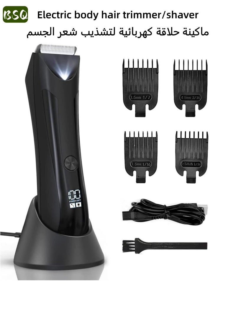 BSQ Premium Electric Shaver for Men | With LED Display | Beard Trimmer | Cordless Electric Razor | Mini Shaver | Wet & Dry Waterproof Body Hair Trimmer | Includes USB Charging Dock & Replacement Head | Unisex Personal Care Kit | Efficient & Safe | 90-Minute Ultra-Long Battery Life - Image 1