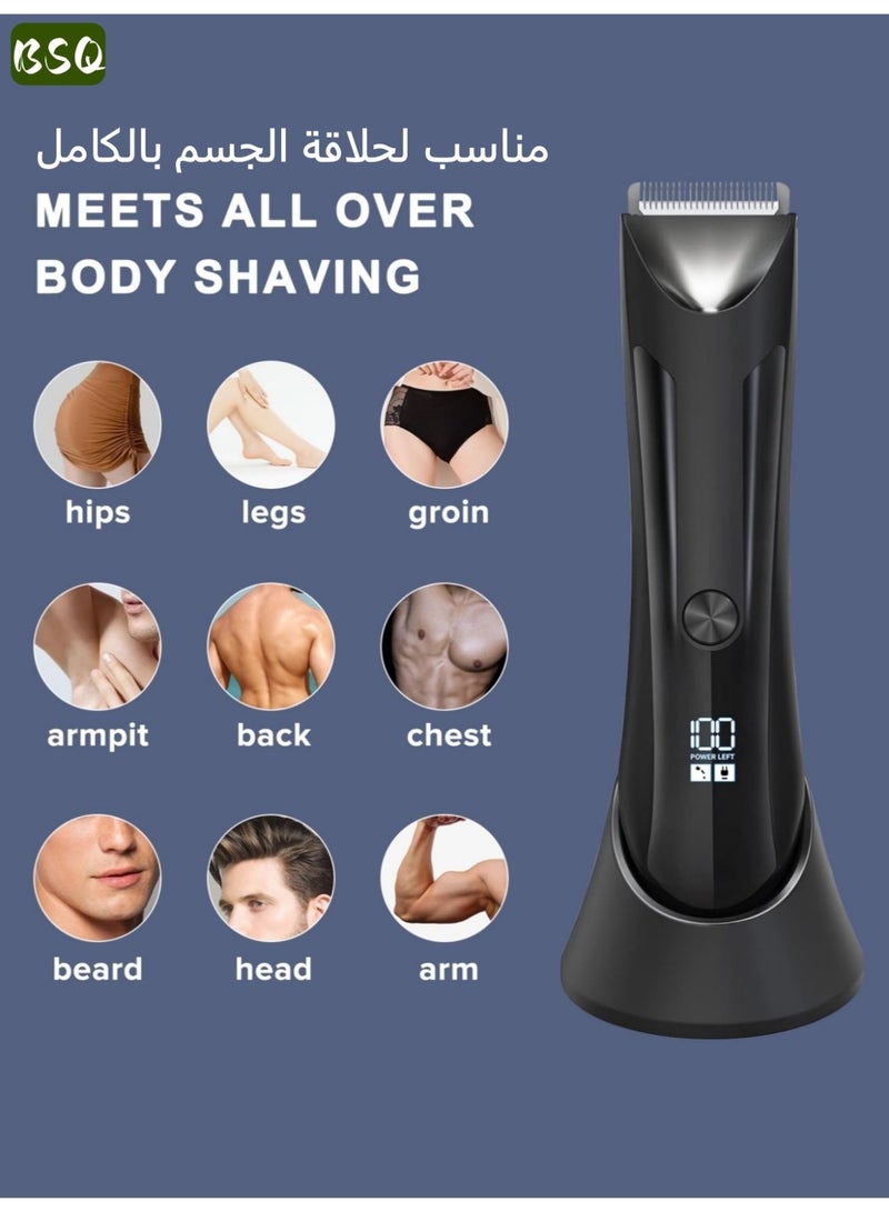 BSQ Premium Electric Shaver for Men | With LED Display | Beard Trimmer | Cordless Electric Razor | Mini Shaver | Wet & Dry Waterproof Body Hair Trimmer | Includes USB Charging Dock & Replacement Head | Unisex Personal Care Kit | Efficient & Safe | 90-Minute Ultra-Long Battery Life - Image 2