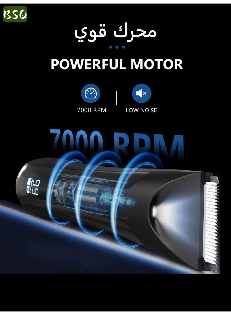 BSQ Premium Electric Shaver for Men | With LED Display | Beard Trimmer | Cordless Electric Razor | Mini Shaver | Wet & Dry Waterproof Body Hair Trimmer | Includes USB Charging Dock & Replacement Head | Unisex Personal Care Kit | Efficient & Safe | 90-Minute Ultra-Long Battery Life - Image 5