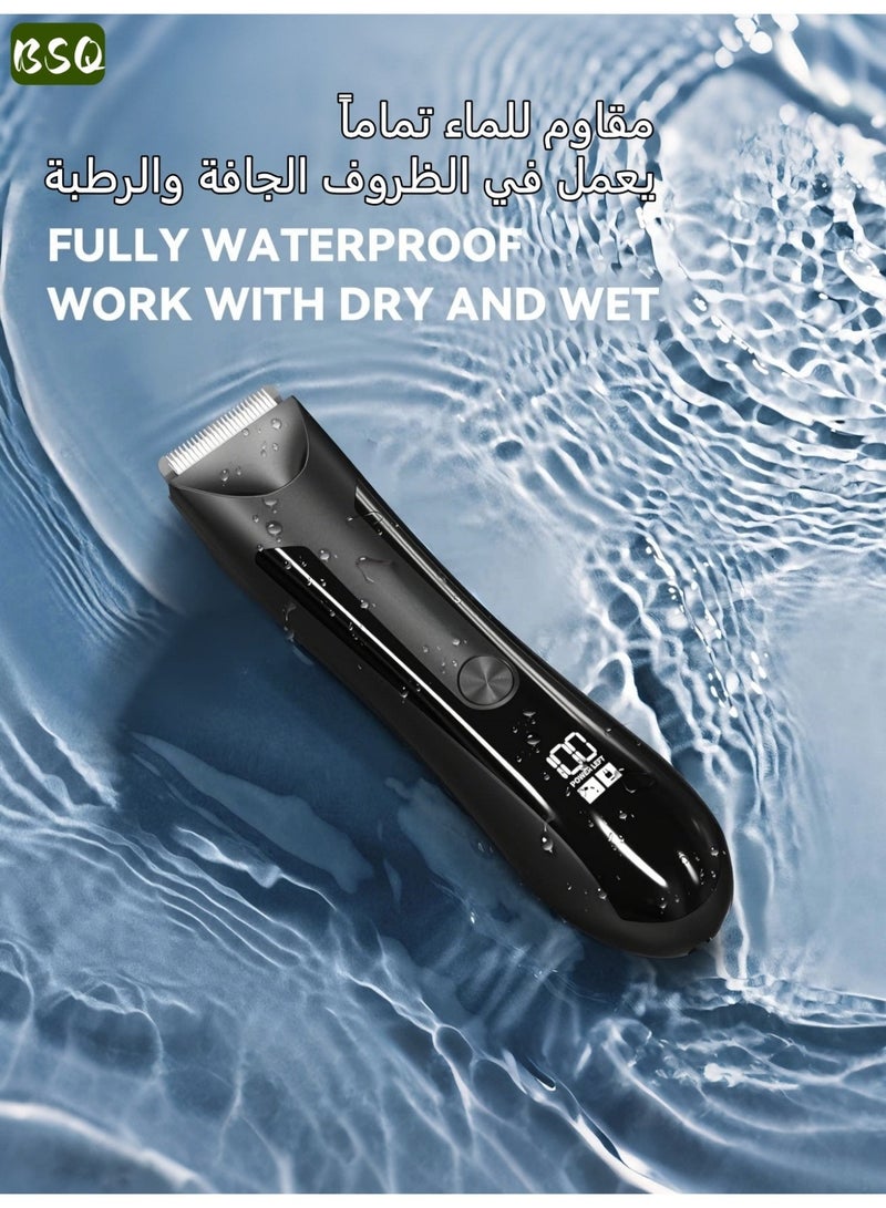 BSQ Premium Electric Shaver for Men | With LED Display | Beard Trimmer | Cordless Electric Razor | Mini Shaver | Wet & Dry Waterproof Body Hair Trimmer | Includes USB Charging Dock & Replacement Head | Unisex Personal Care Kit | Efficient & Safe | 90-Minute Ultra-Long Battery Life - Image 4
