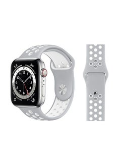 PROMASS Replacement Band For Apple Watch Series 6/SE/5/4/3/2/1 Silver White 