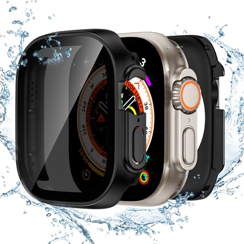 Tensea (2-in-1 for Waterproof Apple Watch Ultra 3/Ultra 2/Ultra Screen Protector Case 49mm, iWatch Protective PC Face Cover Built-in Privacy Tempered Glass Film [26° Anti Spy] [360° Full Protection] - Image 1