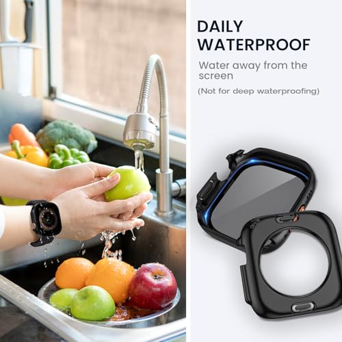 Tensea (2-in-1 for Waterproof Apple Watch Ultra 3/Ultra 2/Ultra Screen Protector Case 49mm, iWatch Protective PC Face Cover Built-in Privacy Tempered Glass Film [26° Anti Spy] [360° Full Protection] - Image 4