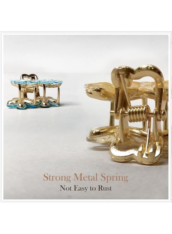 6 Pcs Floral Hair Claw Clips for Women & Girls – Non-Slip Strong Hold Plastic with Metal Spring, Jaw Clips for Thick or Medium Hair, Durable Small Hair Accessories for Styling, Pinning Bangs, Buns & Everyday Hairstyles (Multi-Color) - Image 4