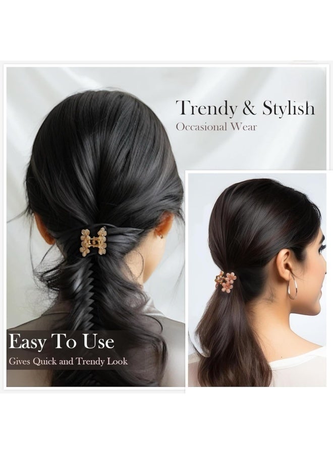 6 Pcs Floral Hair Claw Clips for Women & Girls – Non-Slip Strong Hold Plastic with Metal Spring, Jaw Clips for Thick or Medium Hair, Durable Small Hair Accessories for Styling, Pinning Bangs, Buns & Everyday Hairstyles (Multi-Color) - Image 5