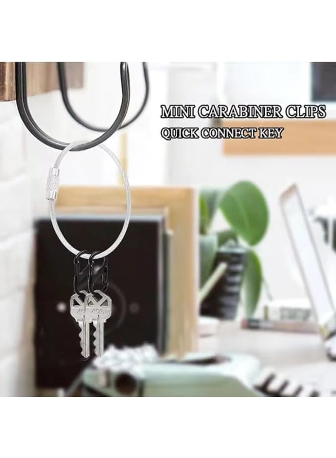 10 Pcs Zipper Locks Anti Theft, Double-Sided Spring S Mini Carabiner Zipper Clips Anti Theft for Backpack, Purse, Handbag, Luggage and Zipper Puller Replacement, Black - Image 2