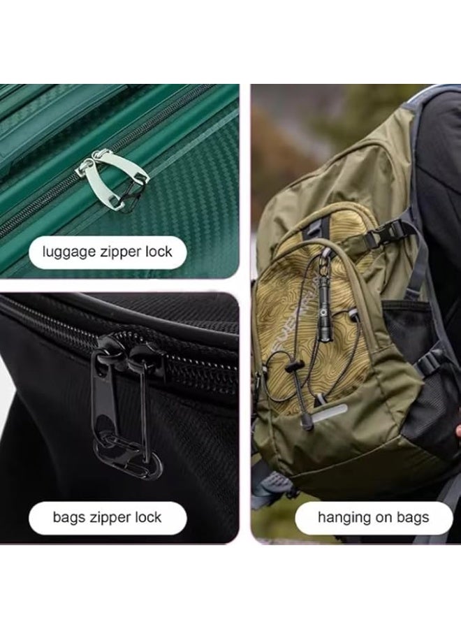 10 Pcs Zipper Locks Anti Theft, Double-Sided Spring S Mini Carabiner Zipper Clips Anti Theft for Backpack, Purse, Handbag, Luggage and Zipper Puller Replacement, Black - Image 3