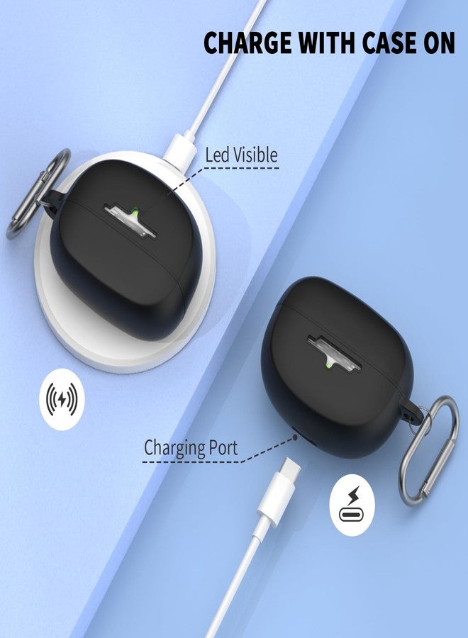 TUDIOW for New Bose Ultra Open Earbuds Case(2024), Silicone Shockproof Protective Cover for Bose Open Ear Wireless Earbuds Accessories with Carabiner (Black) - Image 5