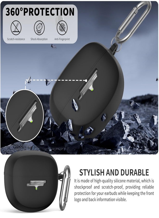 TUDIOW for New Bose Ultra Open Earbuds Case(2024), Silicone Shockproof Protective Cover for Bose Open Ear Wireless Earbuds Accessories with Carabiner (Black) - Image 3