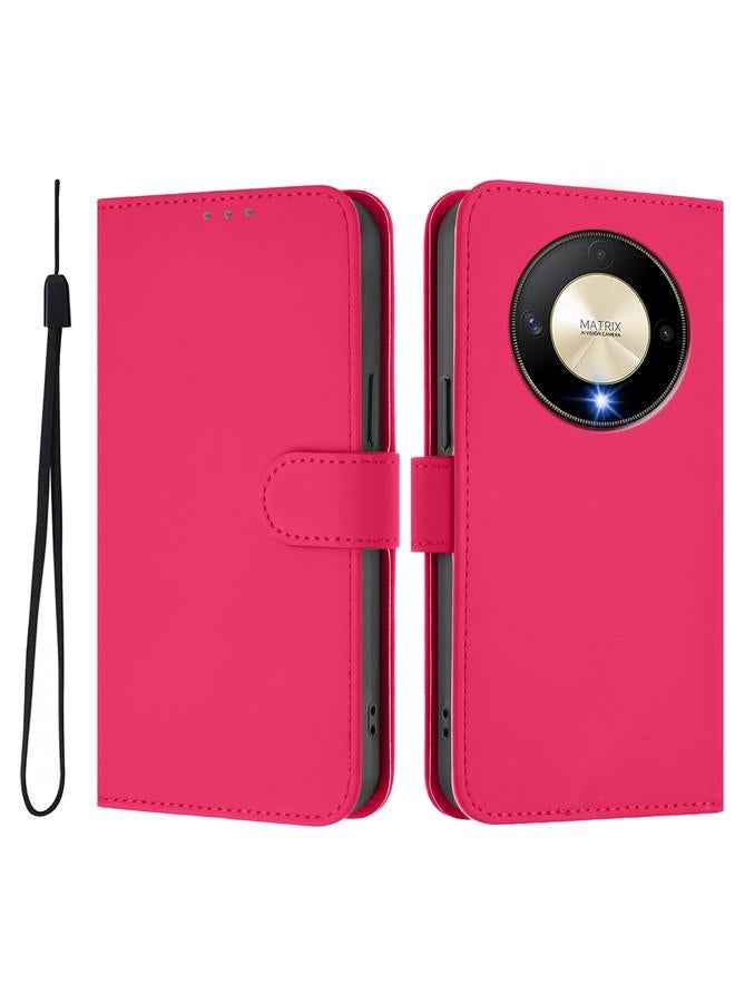 جرين تايجر جراب لهاتف Honor X9b / Magic6 Lite 5G مصنوع من الجلد بلون سادة مع حبل تعليق - Image 2