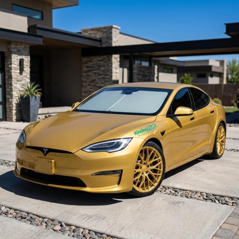 Windshield Sunshade for Tesla S | Patented Car Sun Protection - Certified 99% UVR Block - Cool Car Interior | Foldable Sun Visor Cover | Automotive Accessories for Summer Heat - Image 3