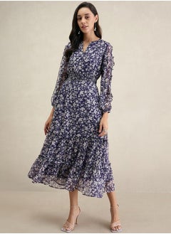 Floral Print Ruffle Detailed Midi Dress - pzsku/ZAC457F401DC5295FDE2CZ/45/_/1740554292/6527fb60-1fe4-429f-994f-1b33fbd7d363