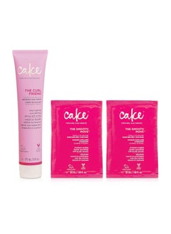Cake Beauty Cake Beauty Curl Friend Defining Curl Cream & Hydrating Smooth Move Mask Set - Avocado Oil & Shea Butter Curly Hair Product - Anti Frizz Heat Protectant, Detangler & Mask Set – Cruelty Free & Vegan 