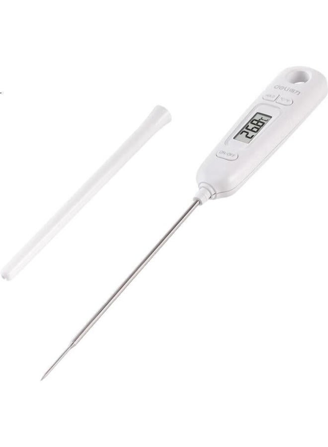 Deli Direct Insertion Probe Thermometer, Kitchen Food Temperature Meter, Oil Thermometer, Baby Milk Thermometer, Water Thermometer, Electronic Thermometer, White 8897 - Image 2