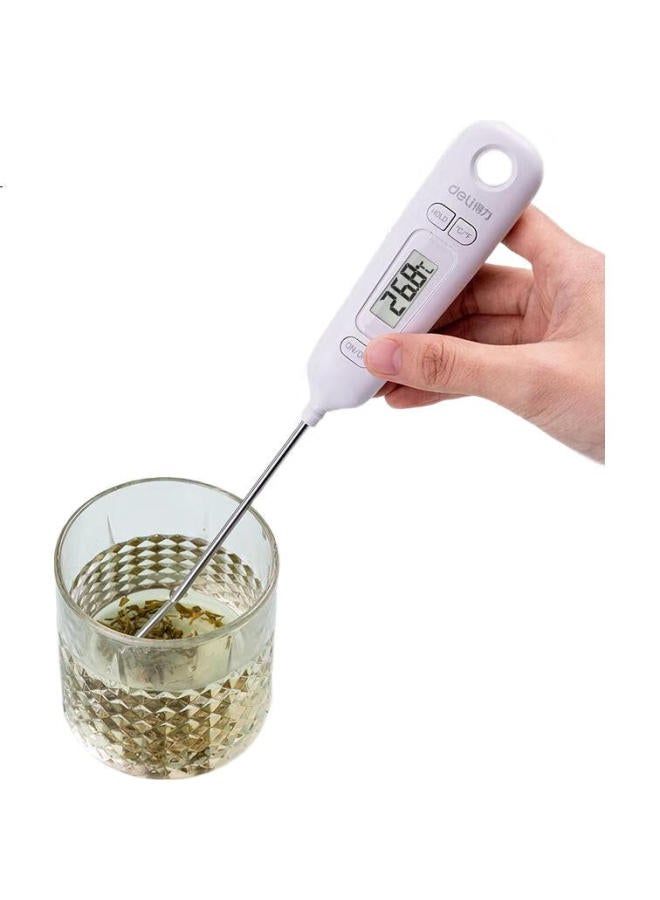 Deli Direct Insertion Probe Thermometer, Kitchen Food Temperature Meter, Oil Thermometer, Baby Milk Thermometer, Water Thermometer, Electronic Thermometer, White 8897 - Image 3