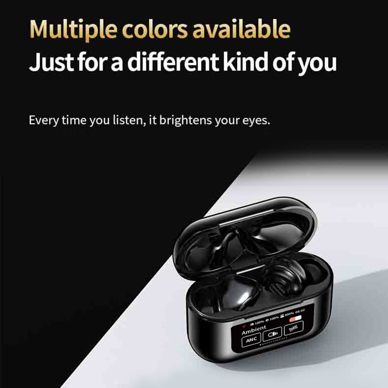 YW08 Wireless BT 5.4 Headset with Charging Case Smart Touch Color Screen ANC Ambient Noise Cancellation 9D Stereo Surround Sound - Image 2