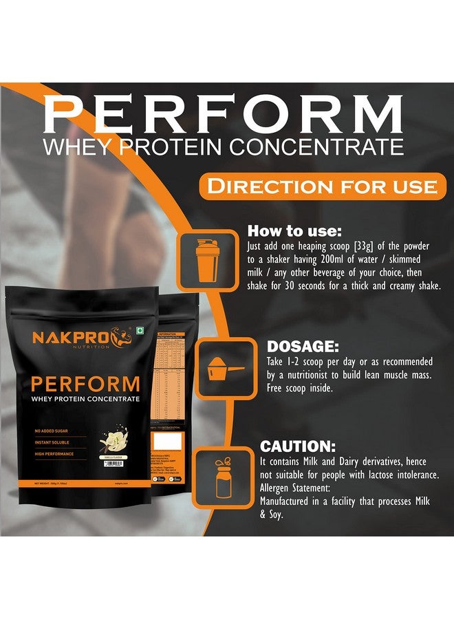NAKPRO Perform Whey Protein Concentrate 500g Vanilla | 24g Protein, 5.3g BCAA | Trustified Certified 100% Authentic Supplement Powder & No Adulteration | Fast Absorbing Whey Protein Powder - Image 5