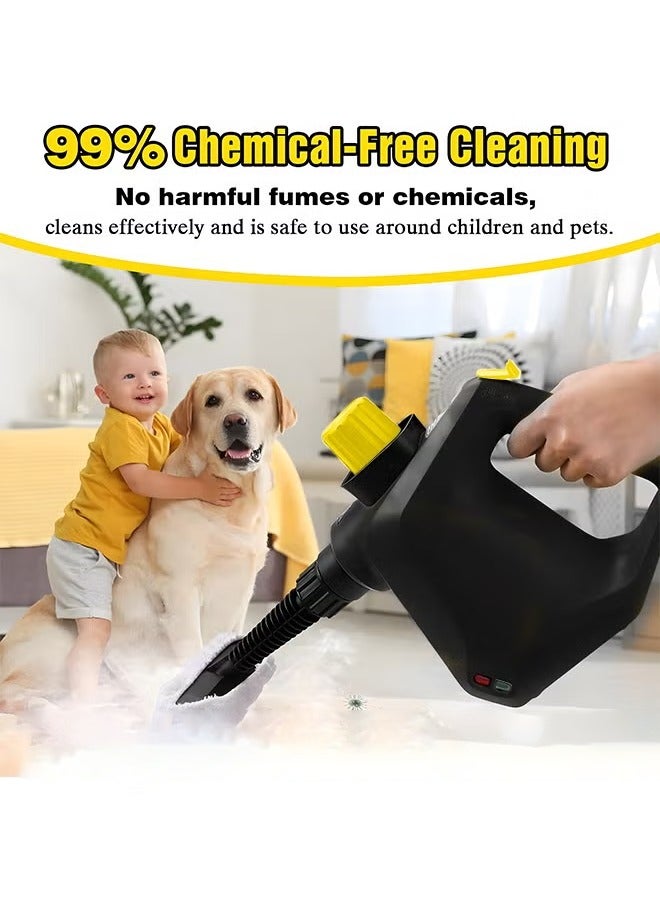 Arabest Handheld Steam Cleaner with 11pcs Accessories & Safety Lock,ABS Material,BPA-Free,2.5M Cord,1000W Multi-Purpose Home Use Portable Steamer for Cleaning suit for Floor,Car,Carpet, Upholstery,Couch,Tile, Windows Cleaning (Black) - Image 2