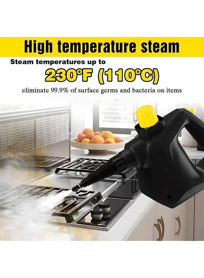 Arabest Handheld Steam Cleaner with 11pcs Accessories & Safety Lock,ABS Material,BPA-Free,2.5M Cord,1000W Multi-Purpose Home Use Portable Steamer for Cleaning suit for Floor,Car,Carpet, Upholstery,Couch,Tile, Windows Cleaning (Black) - Image 3