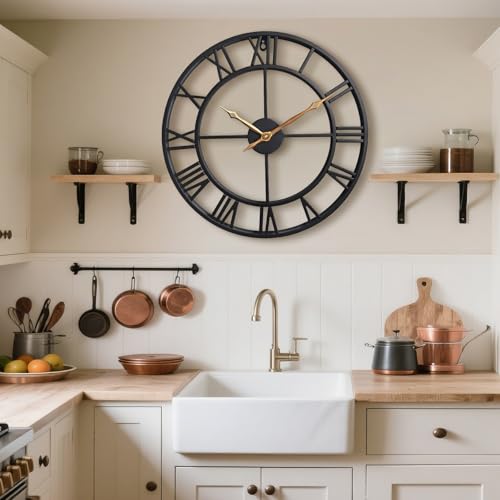 BBALOVEDRE 30 Inch Extra Giant Oversized Large Wall Clocks for Living Room Decor,Big Black Roman Numerals Metal Wall Clocks for Bedroom, Kitchen, Office,Housewarming Gift - Image 5