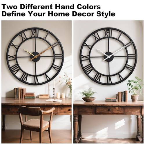 BBALOVEDRE 30 Inch Extra Giant Oversized Large Wall Clocks for Living Room Decor,Big Black Roman Numerals Metal Wall Clocks for Bedroom, Kitchen, Office,Housewarming Gift - Image 2