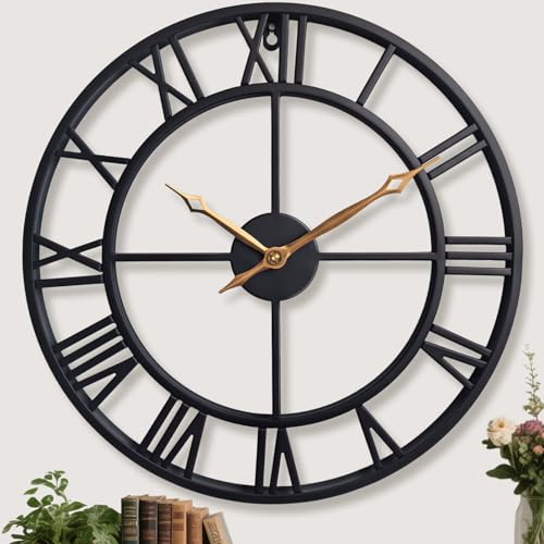 BBALOVEDRE 30 Inch Extra Giant Oversized Large Wall Clocks for Living Room Decor,Big Black Roman Numerals Metal Wall Clocks for Bedroom, Kitchen, Office,Housewarming Gift - Image 1
