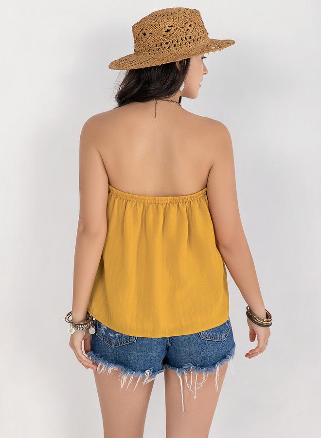Take Two Embroidered Bandeau Neck Top - Image 4