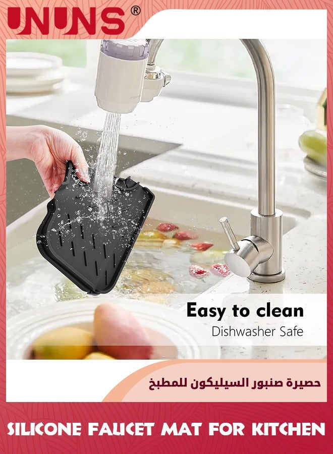 UNUNS Silicone Faucet Mat for Kitchen,Sink Splash Guard,Bathroom Faucet Water Catcher Mat,Sink Draining Pad Behind Faucet,Keep Drying Kitchen Accessories  - Image 4